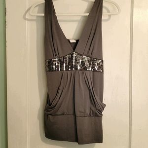 Deep V, Sequin top